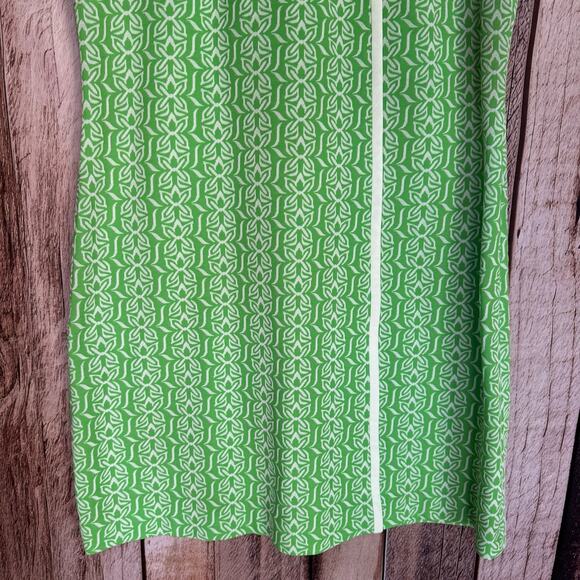 Lane Bryant Vintage Dress Polyester 1960s Mod Green White Shift Dress Classic - Picture 4 of 7